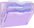 Kuntine.B Wall File Organizer Office Hanging Magazine Holder Wall File Organizer for Office Home (Purple, 3 Tier)