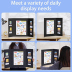AKONEGE 12Pcs Medium Trifold Poster Board, 26" x 16" Black Corrugated Cardboard Tri Fold Poster Boards for School Projects, Presentations, Science Fair, Photo Display, Art Exhibition