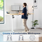 VIVO Electric 71 x 30 in Standing Desk, Memory Height Adjustment, 1B Series, Holds 220 lbs, Light Wood Top White Frame, DESK-KIT-1W7C