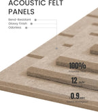 Large Felt Bulletin Board 48" x 36" Cork Board Alternative-12 Pack with 70 Safe Removable Adhesive Tabs, Cork Boards for Walls Felt Board for Home Office Classroom Pin Board-Taupe