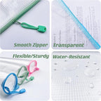 Oaimyy-18 Pcs-3"x 5"-Plastic Mesh Zipper Pouch Document Folders Bag Zipper Zip File Folders Puzzle Storage Bags for Office Supplies, Travel,Organizing Storage-Multicolor