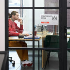 Conference Room Door Signs for Office, Meeting In Progress Door Sign, In Use Available Slider Indicator Tells Whether Room Vacant Or Occupied
