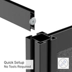 Workflow Modular Wall | Room Divider with Whiteboard, Sound-Dampening, & Frosted Acrylic Panels | Expandable Office Partition for Privacy & Productivity (70" x 70")
