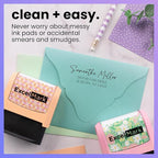 ExcelMark Address Stamp - Custom Return Address Stamp with Elegant Designs, Vibrant Colors & Patterns – Perfect for Mail, Invitations & Gifts (Violet Mount, Santa Catalina)