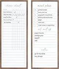 Sheffield Home Set of Two Family Planner Dry Erase Boards Featuring, Chore Chart, Shopping List, Weekly Meal Planner and Notes, 9x21 Inch, Natural