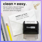 ExcelMark Personalized Return Address Stamp – Custom Self Inking Rubber Stamp (Medium, The Statement)