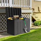 TARKARI 50 Gallon Lockable Resin Deck Box, Waterproof & UV-Resistant Outdoor Storage Box for Outdoor Cushion Storage, Garden Tools & Pool Accessories Storage, Black
