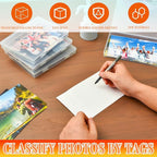 Photo Storage Box 5 x 7 Inches, 18 Inner Photo Cases with Dividers, Clear Acid-Free Photo Storage Containers with Handle, Photo Organizer Craft Keeper for Stickers, Craft, Stamp