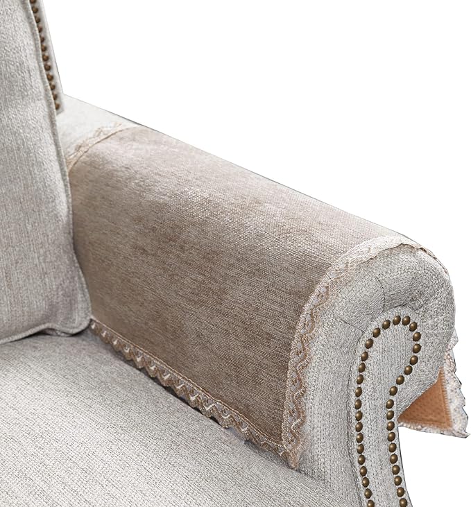 MINJIATEX Couch arm Covers,Non-Slip lace Sofa arm Cover Set of 2 Washable Sofa armrests Covers for Living Room Recliner Chair arm Cover Protectors for Leather Sofa armrest slipcover
