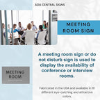 ADA CENTRAL SIGNS - 6" X4" Meeting Room Sign - ADA Compliant Tactile Graphics Grade 2 Braille Text Acrylic Wall Sign | Privacy, Interview, Room Name Sign for Schools, Hospitals, Offices, & Apartments