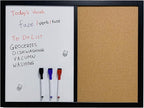 36x24 Wall-Mount Combo Board - Magnetic Dry Erase & Corkboard with Sleek Black Frame for Home & Office (24x36)