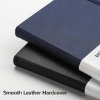 RETTACY Bullet Dotted Journal Notebook, 320 Numbered Pages, A5 Medium Size (5.7'' × 8.3''), Leather Hardcover, 100 GSM Thick Paper, for Bullet Journaling, Planning, Tracking (Navy Blue)