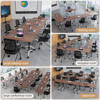 Folding Conference Table 4ft 5ft, Foldable Office Meeting Desk for 6 People, Multiple Sizes Colors Mobile Conference Room Table for Training Room School Business Furniture (4, Walnut, 55in)