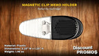 10 Magnetic Memo Holders Set - Large Clip, Plastic - Clear