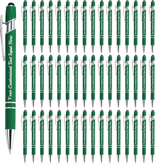 Personalized Ballpoint Pen 48pcs, Custom Pens Free Engraved Bulk with Name Logo, Soft Black Ink Stylus with Touch Metal Office, Gift for Anniversaries, Graduations, Birthdays