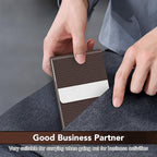 DMFLY Business Card Holder with Ultra Slim Design, Business Card Case with Premium PU Leather, Suit Pocket Metal Card Holder for Women/Men, Magnetic Closure Quick Access Cards