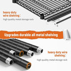 REIBII Storage Shelves 45.3''W Wire Shelving Unit 4 Tier Metal Shelves for Storage Rack Metal Shelving for Pantry Shelves Kitchen Steel Shelving, 45.3''W*63''H*17.7" D, 2 Pack