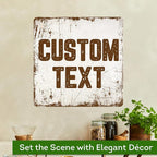 Custom Sign, Custom Street Sign, 11 Font Colors, 13 Font Styles, 4 Hole Options, 22 Sizes, 18x18 Inches, Rust Free DiBound, Fade Resistant, Made in USA by My Sign Center (Rustic)