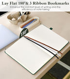PAIBAS Dotted Journal Notebook for Women Men, 160 Pages Dot Grid Journals for Writing, A5 Hardcover Vintage Leather Bullet Journaling Notebooks for School, Work, Travel, Note Taking 5.8"x8.5"(Green)