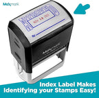 MaxMark Large Self-Inking Rubber Date Office Stamp with Faxed Phrase & Date - Black Ink, 12-Year Band - Style 3