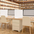 AMUSIGHT 2 Pack Acoustic Desk Dividers - 24" x 20" Freestanding Privacy Panels Set with Noise - Reducing Design Cubicle Sound Proof, Ideal for Office, Classroom, and Home (Light Beige)