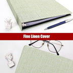 Vienrose 3 Ring Binder 1 Inch Round Rings with Linen Fabric Cover, Fits 8.5 x 11 Inch Paper, Durable Organizer for School, Office, Home, Recipes (2 Pack,LightGreen)