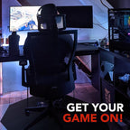 DESKU - Octagon Gaming Chair Mat, Computer and Office Chair Mat for Hard Floors, Black, 46 Inches x 49.5 Inches, Made in The USA