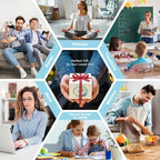 Visual Timer for Kids, 60-Minute Countdown Timer for Classroom Office Kitchen, Desk Timer Kids Time Management Tools with Silent Operation, Pomodoro Time Rainbow Pattern(Khaki)