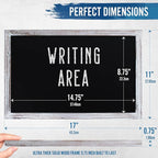 HBCY Creations 11" x 17" Whitewash Solid Wood Frame Wall Chalkboard, Magnetic Surface, Home Décor, Restaurant & Café Menus, Blackboard, Includes Chalk, Eraser & Hanging Hardware