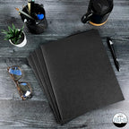 FILE-EZ Two-Pocket Folders, Black, 125-Pack, Textured Paper, Letter Size (EZ-32405)