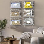 CADUKE 6 Pack Hanging Wall File Organizer Mesh Folder Holder Mail Magazine Organizer Wall Mounted with Hooks & Label Panels for Office Home, White