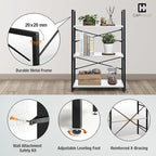 CAPHAUS 2 Tier Small Bookshelf, 24 Inch Width Free Standing Shelf, Bookcase Shelf Storage Organizer, Industrial Book Shelves for Home Office, Living Room, White Shelves & Metal Frame