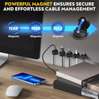VieHome 8 Pack Magnetic Cable Management Clips - Ideal Cord Holder for Nightstand, Desk, Charger Holder - Phone Cord Holder w/360 Rotation