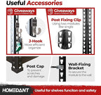 HOMEDANT 47.7" W 5 Tier Heavy Duty Garage Shelving Adjustable Metal Rack Storage Shelves Standing Shelf Unit Organizers Industrial Warehouse Basement Black 1Pack