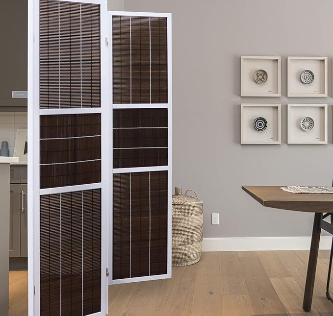 4 Panel 6ft Tall Modern Style Standing Wall Partition Room Divider Panel Indoor Separation, Folding Privacy Screens, Living Room, Partition & Space Divider, Freestanding Inexpensive