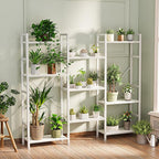 SUPERJARE Triple 4 Tier Bookshelf, Bookcase with 11 Open Display Shelves, Wide Book Shelf Book Case for Home & Office, White