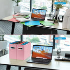 Oterri Cardboard File Organizer Box for Hanging File Folders Letter Size,File Box for Computer Desk,File Cabinet,Working Home,Office,Classroom(Pink, Letter Size - 8 Packs)