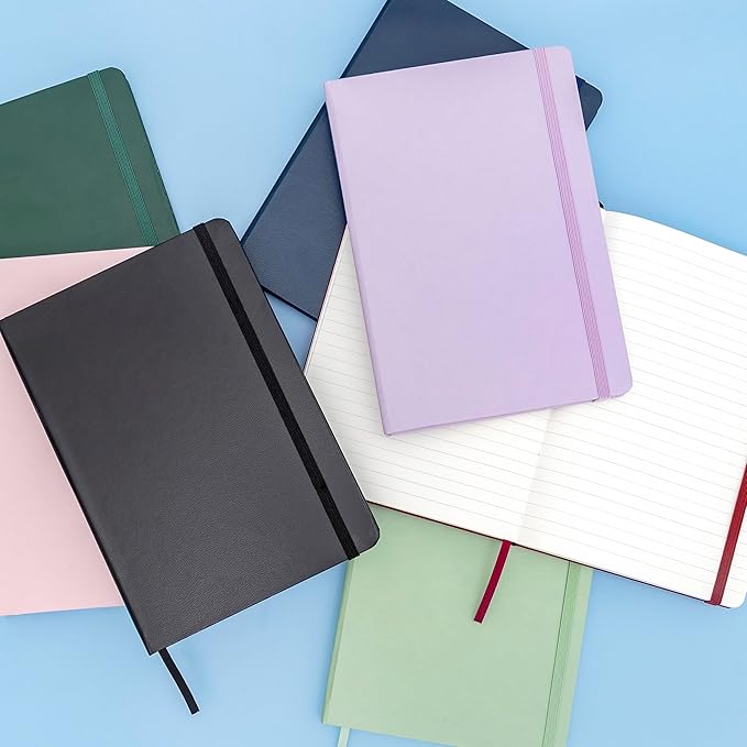 PAPERAGE Lined Journal Notebook, (Dark Green), 160 Pages, Medium 5.6 in x 8 in - 100 GSM Thick Paper – Hardcover Journaling Notebook for Work, School & Note Taking