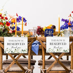 ChissNook Reserved Seating Chair Signs, This Row Is Reserved Pew Cloths Seating Placeholder for Church Pews, Wedding Decorations for Reception Parties Celebrations Event Meetings (Green, 4 PCS)
