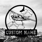 Personalized Metal Airplane Wall Art, Airplane Name Sign, Customized Pilot Name Sign, Airplane Hangar Sign Decor, Aviation Home Office Decor, Large Outdoor Decor, Pilot Gifts, Aircraft Lovers Gift