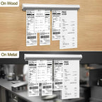 2 Pack Ticket Holders Receipt Holder for Restaurant, No Drill Restaurant Order Ticket Holders for Kitchen Office Walls Refrigerator Home Pubs Bars Cafes(23.6 Inch, Sliiver, 2p)