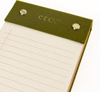 Graphique Post-Bound List Pad Luxe Collection, Perforated Sheets To-Do Notepad, Hardcover Binding, Gold Foil Embossing, 100 Pages, 4” x 9.75”, Olive Green