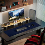 Aothia Leather Desk Pad Protector, Office Desk Mat, Large Mouse Pad, Laptop Desk Pad, Non-Slip PU Leather Desk Blotter, Waterproof Desk Writing Pad for Office and Home (Dark Blue, 55" x 17")
