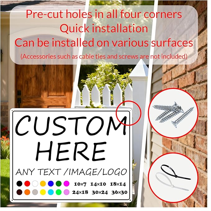 Custom Outdoor Decorative Signs-24×18inches-Personalized Aluminum Signs,Waterproof, Fade Resistant,for outdoors,Street signs, underground parking