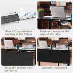 EcoBrisa Under Desk Privacy Panel Self-Adhesive Modesty Panel Stand Up Desk Modesty Panel for Home Office or Standing Workstation, Black (60" Black)