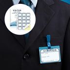 2 Pack of Visitor Badges Log with Carbon Copy Protecting Privacy Pages Visitor Stickers 8.5x11 Inch Visitor Log Book School Church Business Pass Guest Register Book - 450 Badges 60 Memo Pages (2)