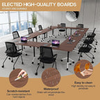 Folding Conference Table 4ft 5ft, Foldable Office Meeting Desk for 6 People, Multiple Sizes Colors Mobile Conference Room Table for Training Room School Business Furniture (4, Walnut, 55in)