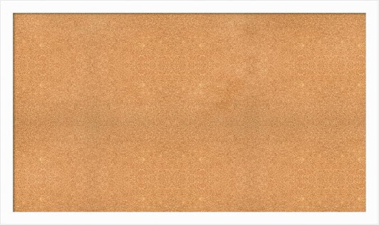 Amanti Art Natural Cork Board for Wall, 35x59 Vision Board with White Frame, Oversize Corkboard Office Decor for Home Organization, Casual Corkboard Pinboard to Display Items for Home Organization in