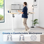 VIVO Electric 71 x 30 in Standing Desk, Memory Height Adjustment, 1B Series, Holds 220 lbs, White and Light Wood Top, White Frame, DESK-KIT-1W7WC