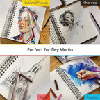 MEEDEN 6"x8" Sketchbook Paper Pad: 122lb/180gsm Spiral Bound Art Sketch Book with DIY Cover for Artists Adults - 60 Sheets Heavy Weight Hardcover Sketch Drawing Paper for Painting Sketching Writing